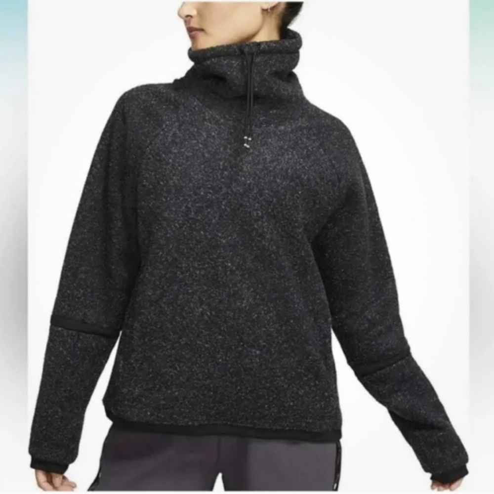 Nike Women's Size XL Therma Fleece Cowl Cozy Pullover‎ Heather Black XL